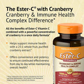 Supplement Facts panel of Ester-C with cranberry showing ingredients and daily values